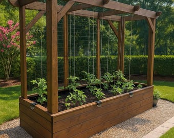 DIY Raised Garden Bed Plans: Tomato & Climbing Plant Support
