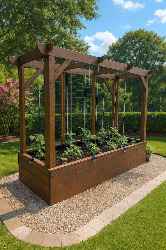 DIY Raised Garden Bed Plans: Tomato & Climbing Plant Support