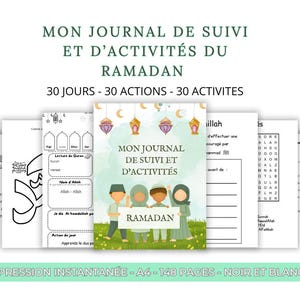 Mi diario de seguimiento y actividades del Ramadán, rastreador, niño, Ramadán, actividades, cuaderno divertido y educativo, aprender, mes bendecido