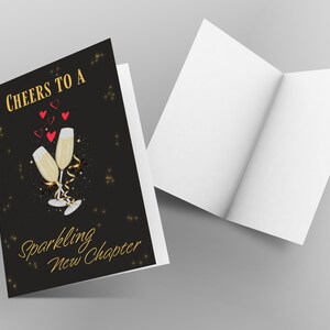 Cheers to a Sparkling New Chapter - Elegant Wedding Day Card for the Happy Couple