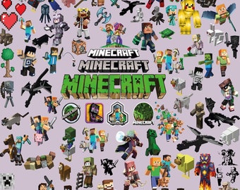 Pakiet 500+ M.necraft SVG-PNG-PDF, Mine PNG, Craft PDF, Alex Svg, Creeper Svg Steve pliki cięte dla Cricut