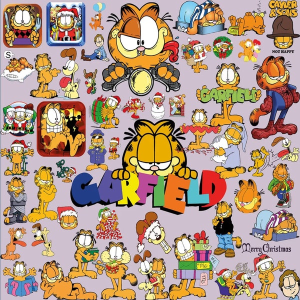 Garfield SVG-PNG-PDF-Eps Bundle , Odie Png, Jon Png, Garfield Svg Cut Files For Cricut, Cat Birthday