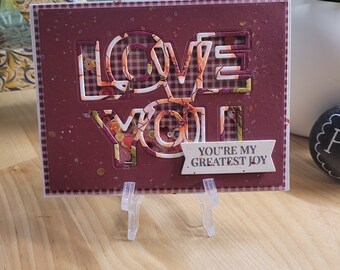 LOVE YOU - Greatest Joy handmade shaker card