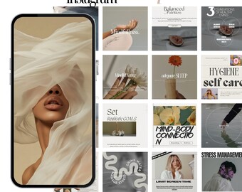 Wellbeing Coach Instagram Templates, Wellness Coach, Holistic Coach, Health Coach, Life Coach, Canva Social Media, Health and Wellness