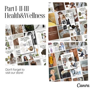 Plantillas de Canva para Instagram sobre salud y bienestar, Instagram para entrenadores de salud, entrenadores holísticos, plantillas de Instagram sobre bienestar imagen 5