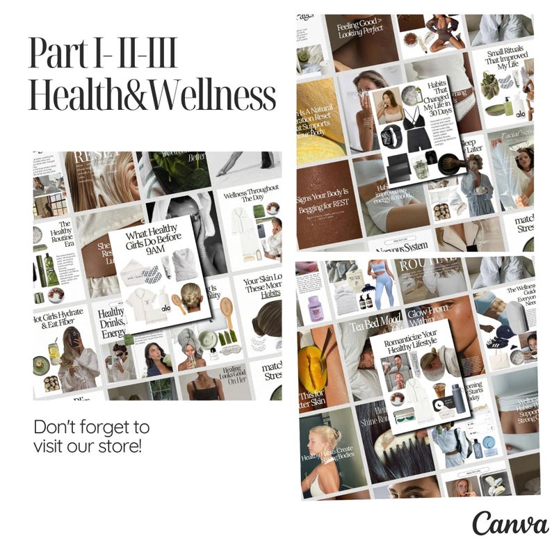 Plantillas de Canva para Instagram sobre salud y bienestar, Instagram para entrenadores de salud, entrenadores holísticos, plantillas de Instagram sobre bienestar imagen 5