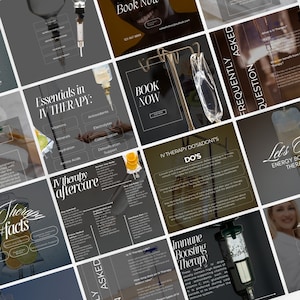 May include: A collage of images promoting IV therapy. The images feature IV bags, medical equipment, and text about the benefits of IV therapy, such as hydration, detoxification, and immune boosting. The text "Essentials in IV Therapy" is featured in a black and white graphic with a list of benefits. The text "IV Therapy Do's & Don'ts" is featured in a black and white graphic with a list of do's and don'ts. The text "Immune Boosting Therapy" is featured in a black and white graphic with a list of benefits. The text "Let's Get Energy Boost Therapy" is featured in a black and white graphic with a list of benefits.