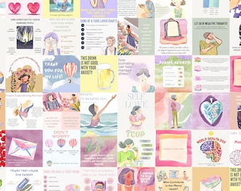 Therapist Instagram Posts, Mental Health Instagram Templates, Pyschologist Social Media Counseling, Counselors, Therapy Canva Templates