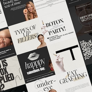 Botox and Filler Instagram Templates, Nurse Injector Templates, Injection Templates, Medspa Social Media Post Canva, Esthetician Templates