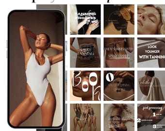 Spray Tan Instagram-postsjabloon, Spray Tanning Instagram-sjablonen, Spray Tan Artist, Spray Tan Quotes, Social Media Postcanva, Nep Tan