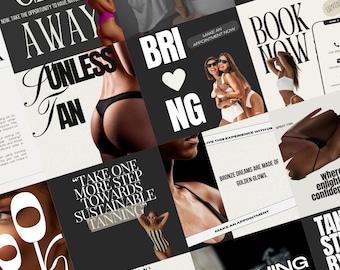 Spray Tan Instagram-postsjabloon, Spray Tanning Instagram-sjablonen, Spray Tan Artist, Spray Tan Quotes, Social Media Postcanva, Nep Tan
