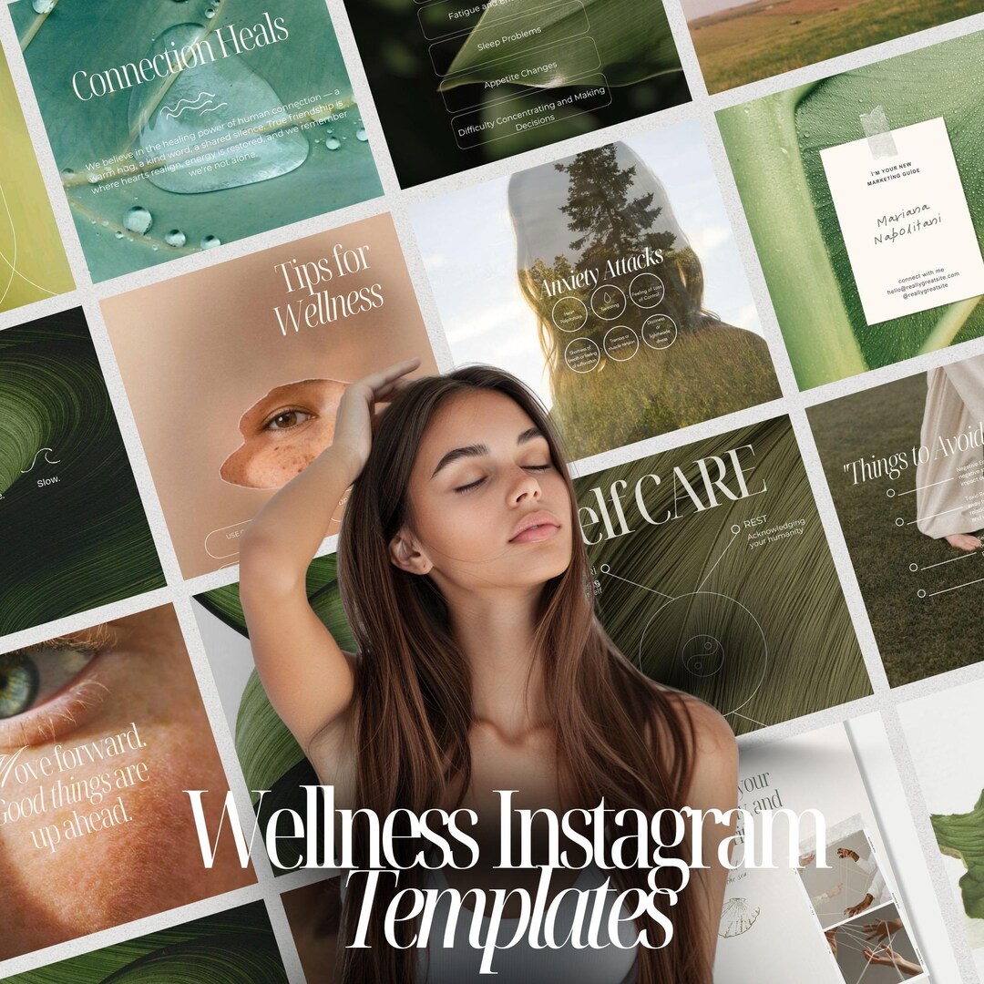 Wellbeing Instagram Template, Health and Wellness Coach, Holistic Post ...