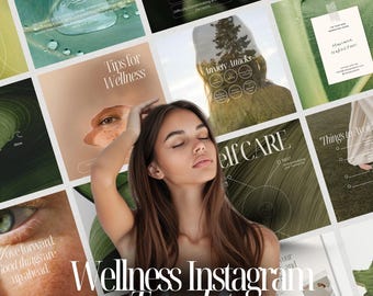 Wellbeing Instagram Template, Health and Wellness Coach, Holistic Post, Luxury Social Media Post, Wellness Template Canva