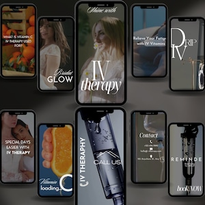 IV Therapy Video Reels Instagram, IV Cocktail Drip, IV Hydration Instagram, Nurse Injector Templates, Canva Template