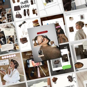 May include: A collage of images featuring fashion and lifestyle elements. Includes a calendar, a postcard, a handbag, shoes, sunglasses, and a photo with the text "best of december". The color palette is dominated by browns and neutrals.