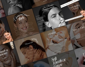Chemical Peel Instagram Templates, Skincare Post, Esthetician Template, Skincare Social Media Posts, Dermatologist Templates
