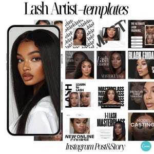 Lash Tech Instagram Template | Lash Extension Post Templates | Lash Technician Instagram Lash Extension Template | Lash Artist Social Media