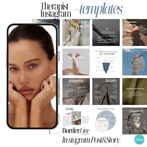 Therapist Instagram Templates, Psychologist Social Media, Mental Health Templates, Counseling, Counselor, Therapist Instagram Posts, Canva