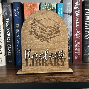 Personalized Library Sign, my Library Sign, Book Sign, Bookish Sign, Bookshelf decor, bookshelf sign, bookshelf personalized