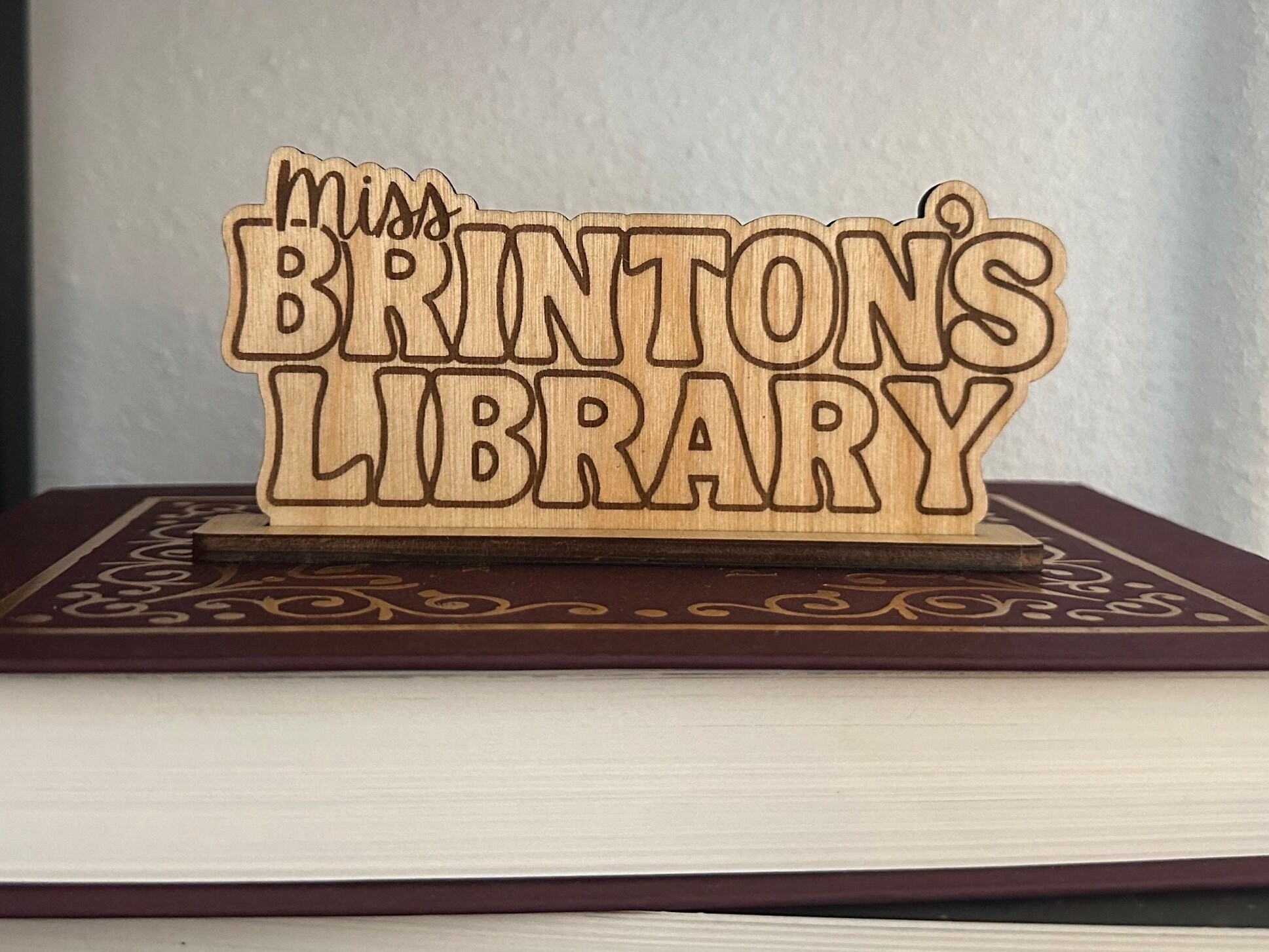 Personalized Teacher Library Sign, Teacher Gift, Teacher Appreciation ...
