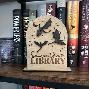 Dragon Personalized Library Sign, My Library Sign, Book Sign, Bookish Sign, Bookshelf decor, Dragon bookshelf sign, bookshelf personalized