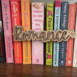 Romance Section Sign, Fantasy Romance Bookshelf Decor, Fantasy Genre Marker, Fantasy Sign, Romance book decor