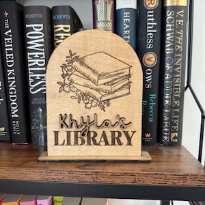 Personalized Library Sign, my Library Sign, Book Sign, Bookish Sign, Bookshelf decor, bookshelf sign, bookshelf personalized