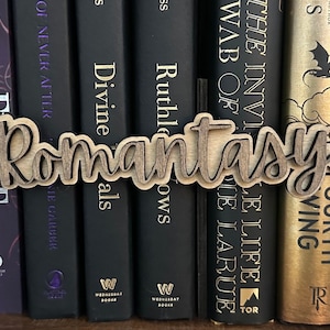 Romantasy Section Sign, Fantasy Romance Bookshelf Decor, Fantasy Genre Marker, Fantasy Sign, Romance book decor
