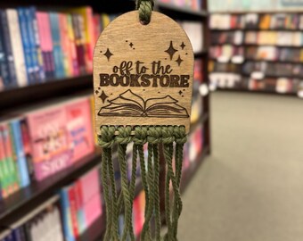 Bookish Car Charm, Book Lover Rearview Mirror Hang, Boom Car Accessory, Book Hanging Decor, Book Macrame