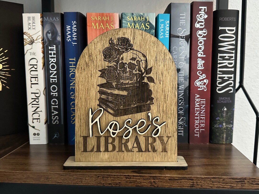 Personalized Library Sign, Skeleton Book Tee, Library Sign, Book Sign ...