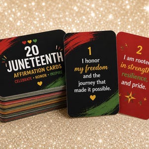 Juniteenth Affirmationskarten | Freiheit, Herkunft, Selbstliebe (Digital Download)