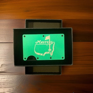 Portatarjetas de crédito con clip para billetes y bloqueo RFID de aluminio de The Masters