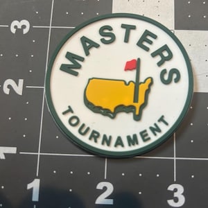 MASTERS LOGO PVC 3D Patches - 2.25 inches Round with adhesive backing for iron-on.