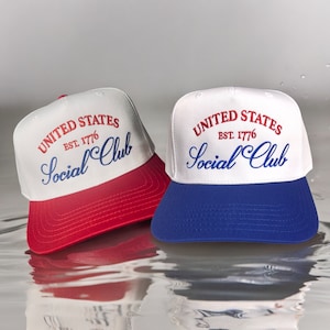 United States Social Club Classic Baseball Trucker Cap, Election Year Hat, Patriotic Trucker Cap, Trending Summer Trucker Hats, July 4th