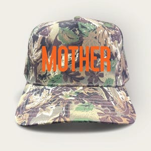 Mother Canvas Trucker Hat | Embroidered | Camo/Orange