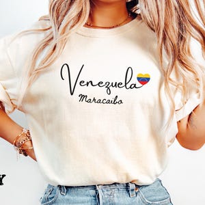 Venezuela Cursive Heart Flag Shirt – Maracaibo Country Pride Top