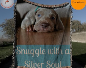 Custom Pet Photo Woven Blanket, Personalized Dog Portrait Cotton Throw, Custom Dog Memorial Gift, Pet Loss Keepsake, Tapestry Wall Hanging