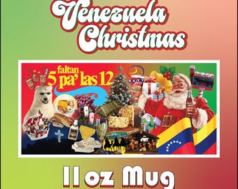Retro Venezuela vintage template Venezuelan Christmas Venezuela in 2000 Christmas mug 11 oz template sublimation PNG high quality