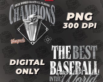 Wereldkampioen Baseball Classic Venezuela, beste ontwerp ter wereld PNG 300 DPI Venezuela kampioen World Baseball Classic 2026 DIGITAAL