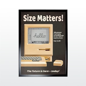 Vintage Werbeplakat: Computer. 1980s Retro Style Kunstdruck (UNGERAHMT)