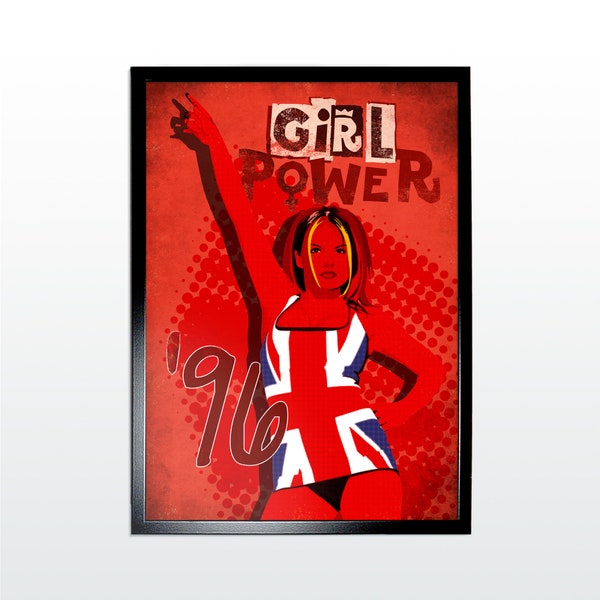 GIRL POWER: 1990s. Retro Style Music Poster Art Print. Finest quality Art Print printed to order, Unframed,  available sizes A1, A2