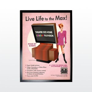 Vintage Werbeplakat: Cine-Screen TV. 1960s Retro Style Kunstdruck (UNGERAHMT)