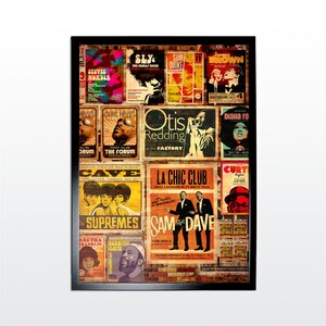 SOUL LIVE: Soul Gigs Retro Style A2 Music Poster. Finest quality art print, printed to order. Unframed, also available in A1 & A3.