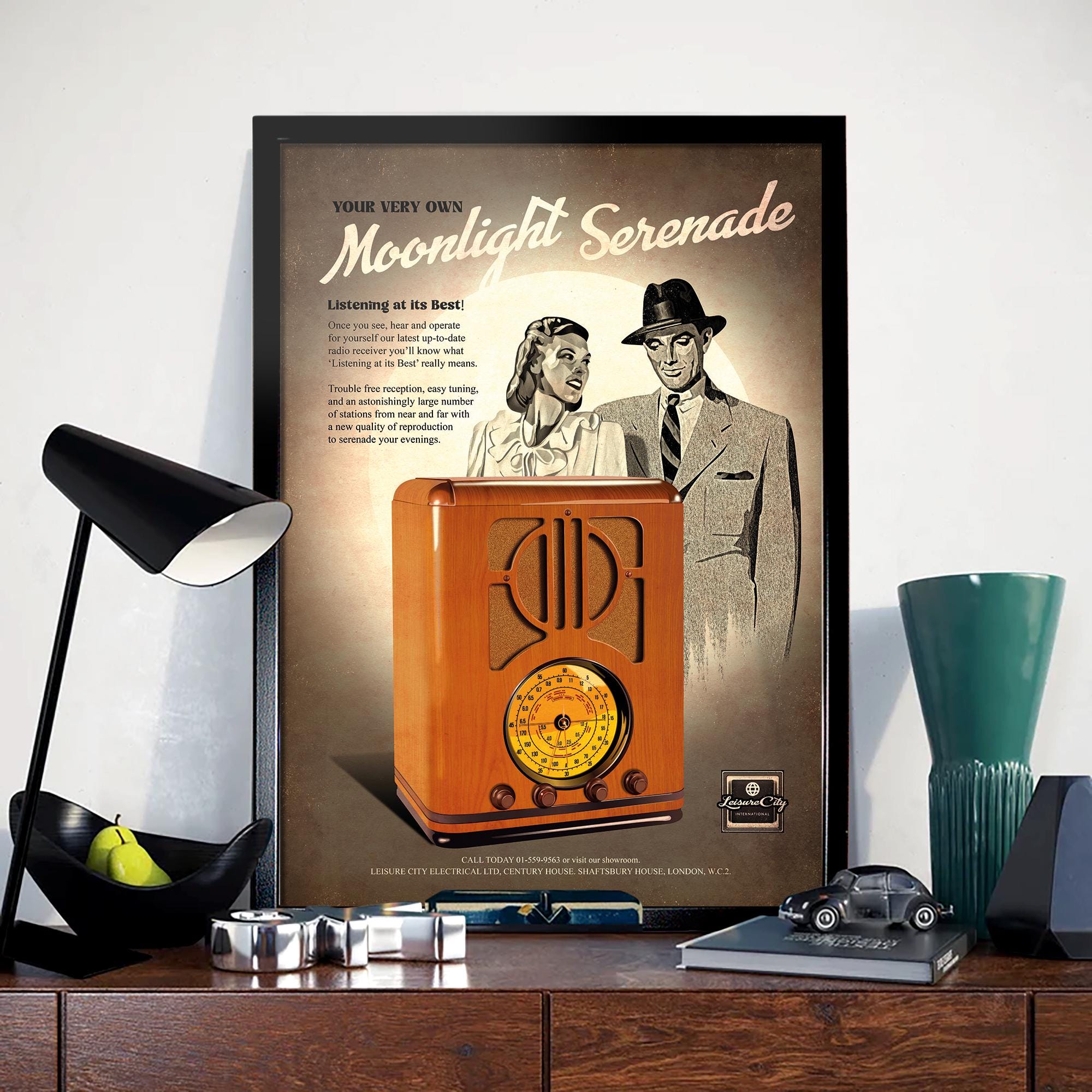 1950 Wood Frame Vintage Poster ポスター Framing Posters: some examples of framed vintage posters
