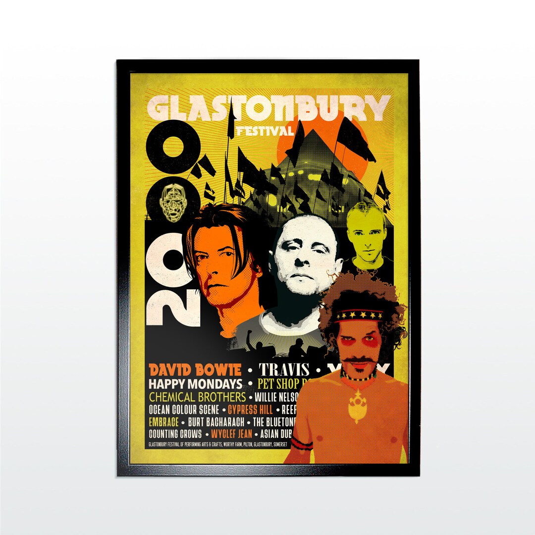 GLASTONBURY 2000 Reimagined A2 Festival Poster Finest Quality Art GLASTONBURY 2000 Reimagined A2 Festival Poster Finest Quality Art