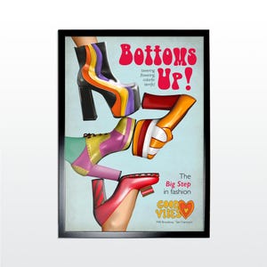 Vintage Werbeplakat: Plateauschuhe.1970s Retro Style Kunstdruck (UNGERAHMT)