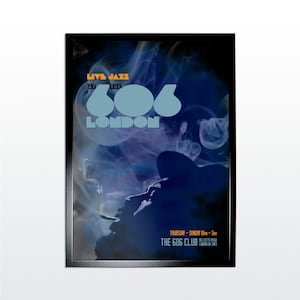 JAZZ CLUB: Jazz at the 606. Retro Style Jazz Music Poster Art Print. Finest quality printed to order, Unframed,  available sizes A1, A2, A3