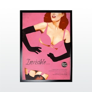 Vintage Werbeplakat: Fashion Lingerie. 1950s Retro Style Kunstdruck (UNGERAHMT)
