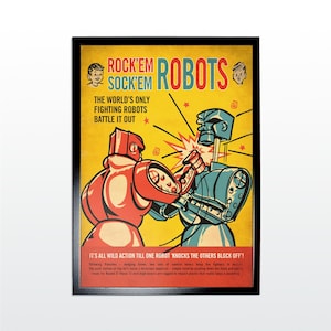 Vintage Werbeplakat: Spielzeug Roboter. 1960s Retro Style Kunstdruck (UNGERAHMT)