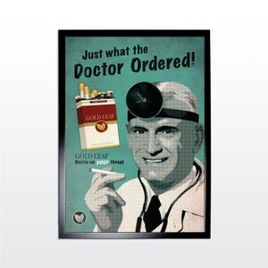 Vintage Werbeplakat: Zigarette Rauchen. 1950s Retro Style Kunstdruck (UNGERAHMT)